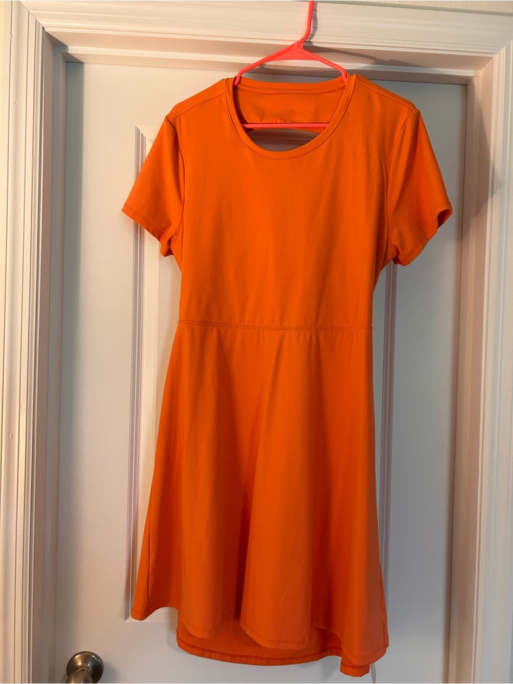 NWT HALARA XL Orange Short Sleeve open back twist Dress